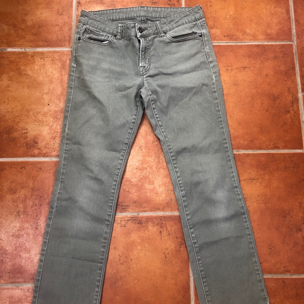Uniqlo gray/green straight leg jeans sz 28x32